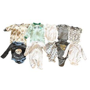 Newborn Baby Clothes Lot 12-Piece Bodysuits & Sleepers Carter’s Unisex A